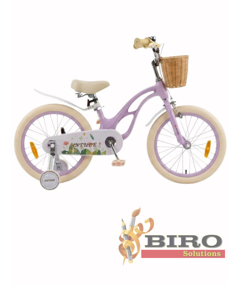Bicicletă pentru copii Antule 18 inch, alb–violet
